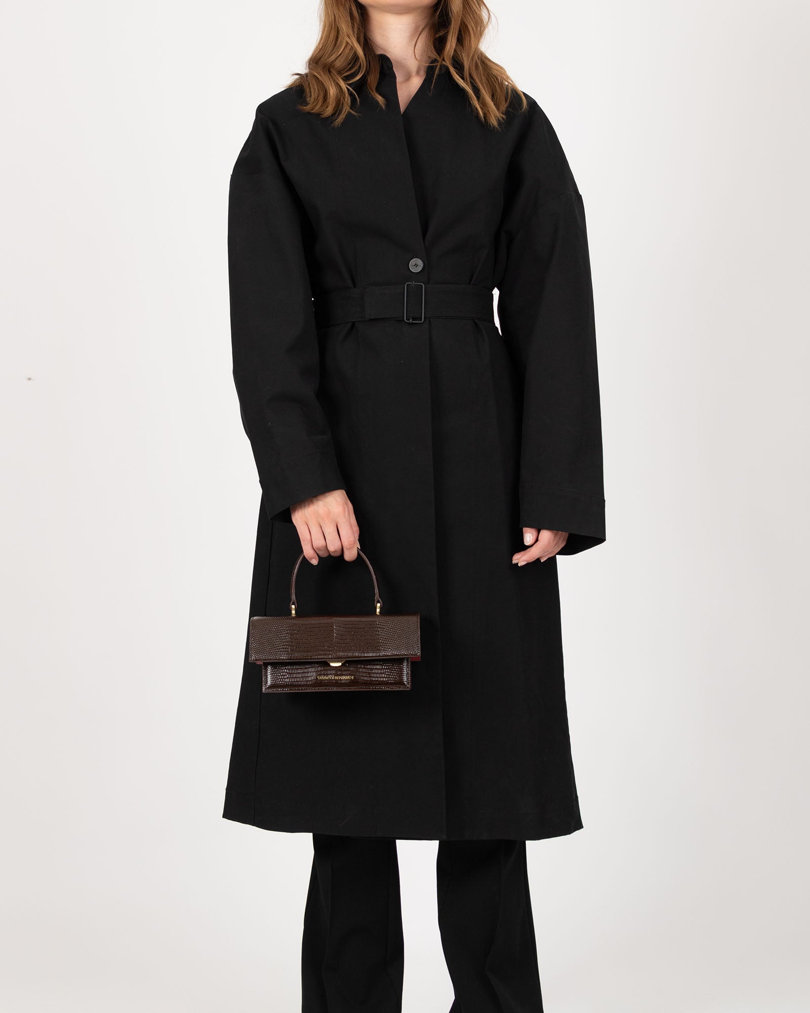 THEA MINI - Brown - Lizard embossed