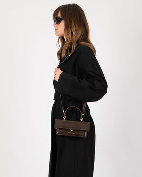 THEA MINI - Brown - Lizard embossed