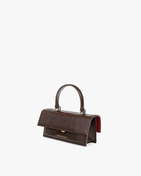 THEA MINI - Brown - Lizard embossed