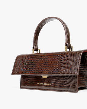 THEA MINI - Brown - Lizard embossed