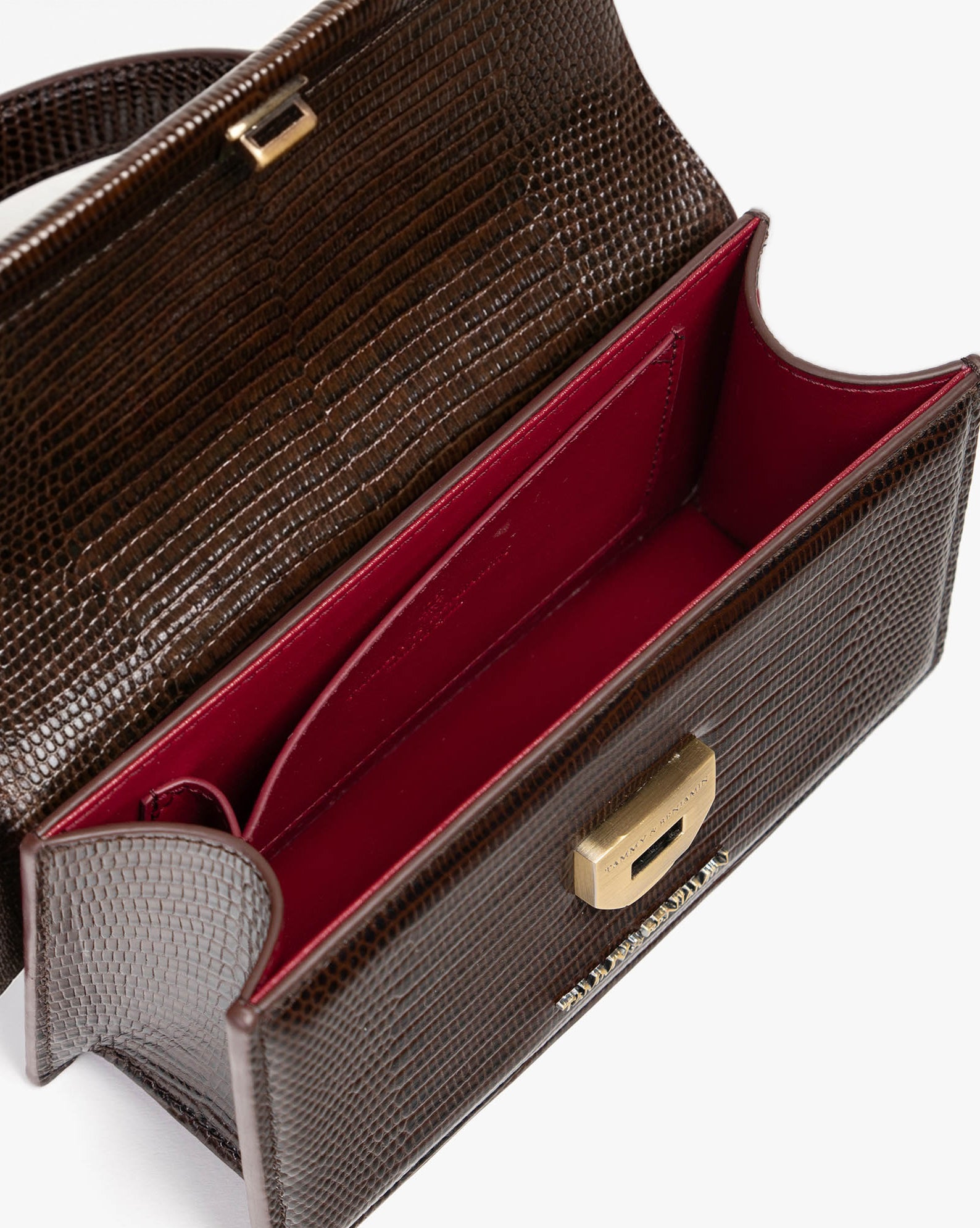 THEA MINI - Brown - Lizard embossed