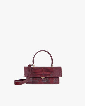 THEA MINI - Burgundy - Lizard embossed