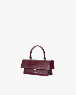 THEA MINI - Burgundy - Lizard embossed