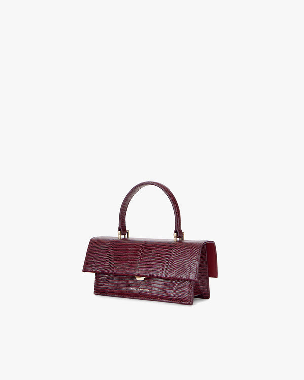 THEA MINI - Burgundy - Lizard embossed