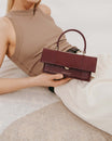 THEA MINI - Bordeaux - Embossé Lézard