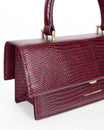 THEA MINI - Bordeaux - Embossé Lézard