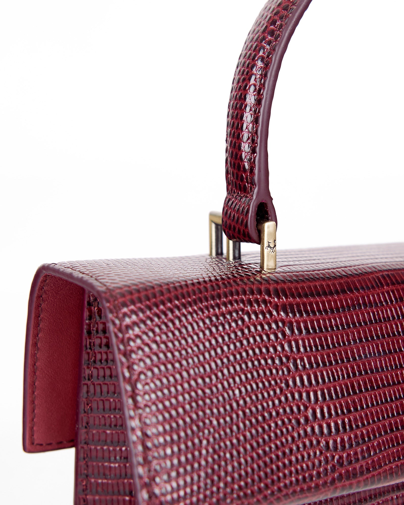THEA MINI - Burgundy - Lizard embossed