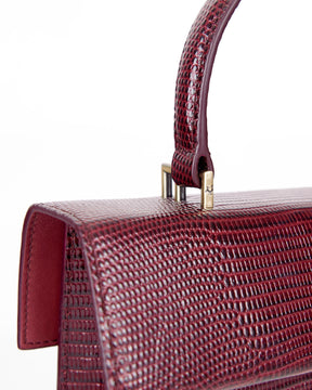 THEA MINI - Burgundy - Lizard embossed