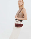 THEA MINI - Bordeaux - Embossé Lézard