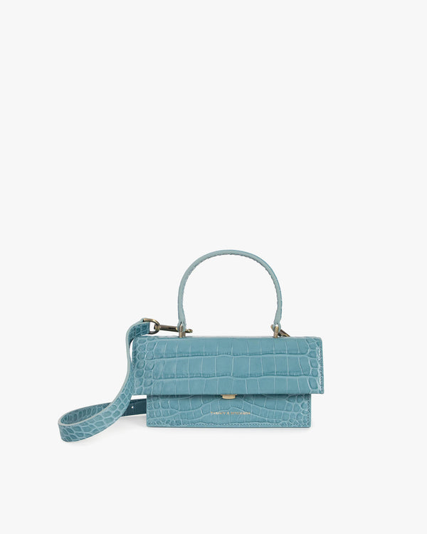 THEA MINI - Skyblue - Crocodile embossed