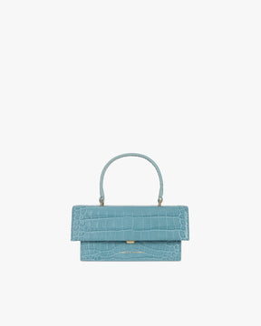 THEA MINI - Bleu Ciel - Embossé Crocodile