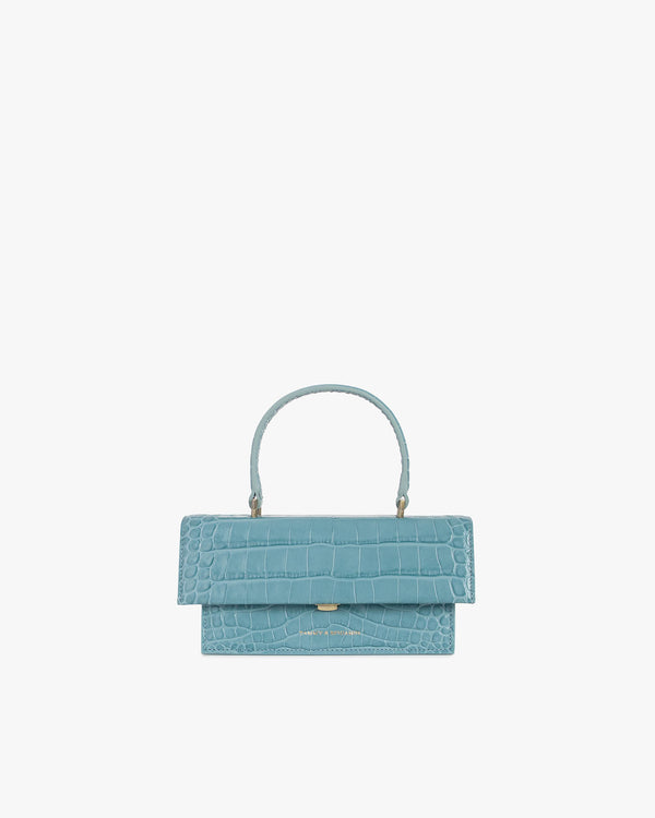 THEA MINI - Skyblue - Crocodile embossed
