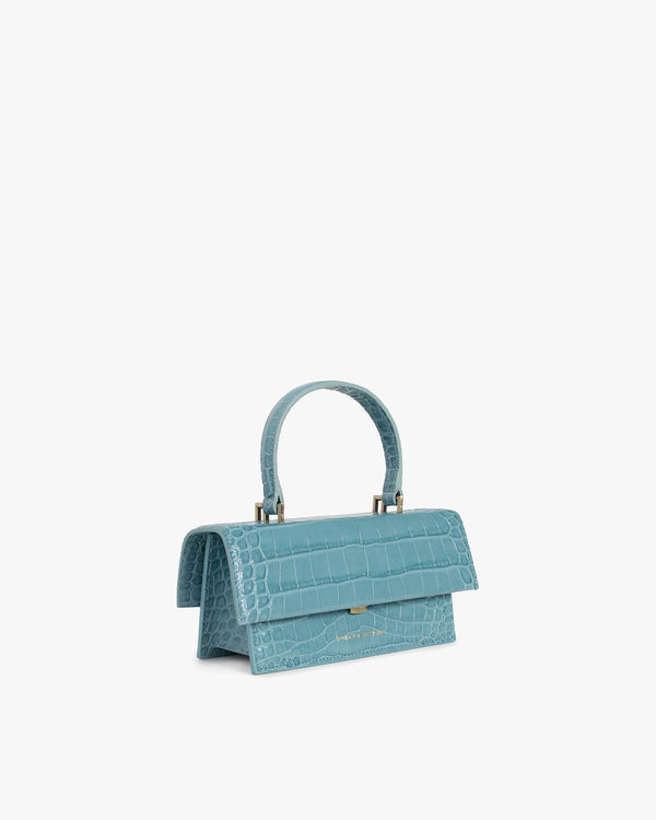 THEA MINI - Skyblue - Crocodile embossed