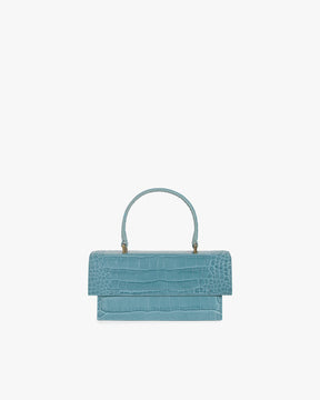 THEA MINI - Bleu Ciel - Embossé Crocodile