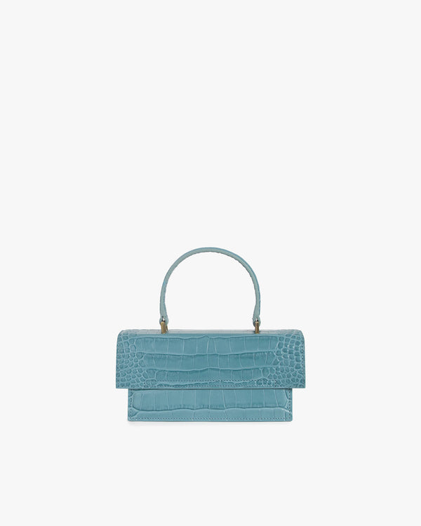 THEA MINI - Skyblue - Crocodile embossed