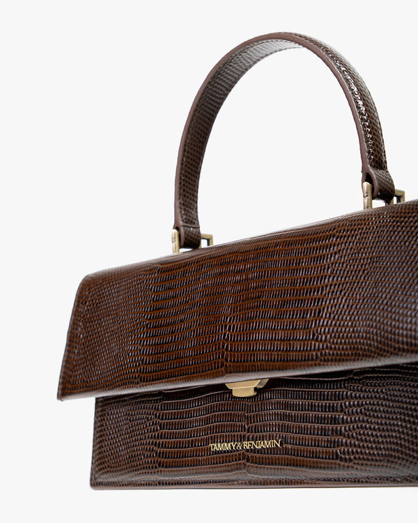 THEA - Brown - Lizard embossed