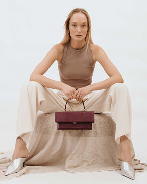 THEA - Burgundy - Lizard embossed