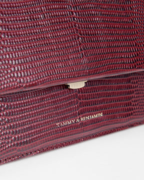 THEA - Burgundy - Lizard embossed