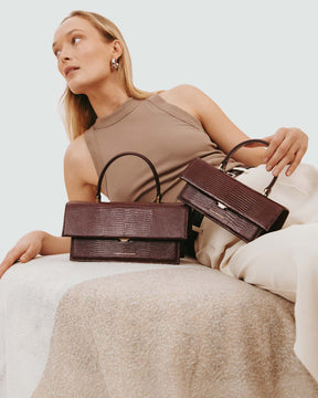 THEA - Burgundy - Lizard embossed