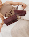THEA MINI - Bordeaux - Embossé Lézard
