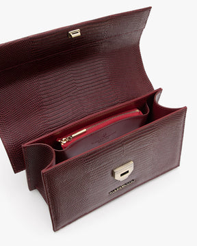 THEA - Mahogany - Lizard embossed