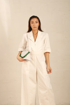 GABRIELLE - Ivory - Crocodile embossed