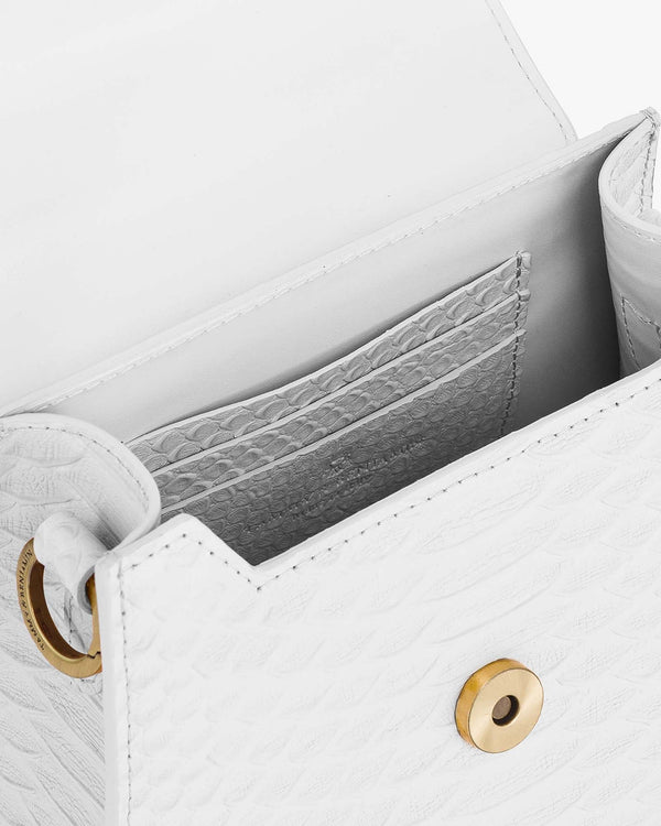 GABRIELLE - Ivory - Crocodile embossed