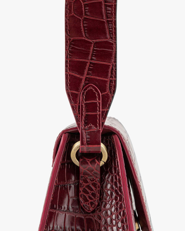 GABRIELLE - Bordeaux - Embossé Crocodile