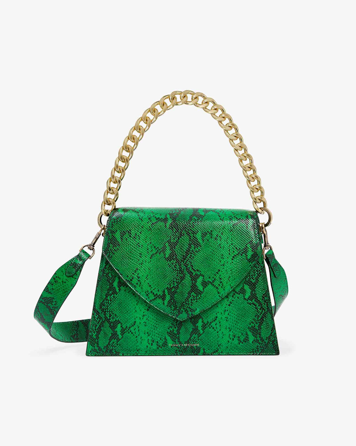 GABRIELLE XL - Vert prairie imprime|upsale-option--chaine-53-cm-metal-dore-1