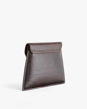 GABRIELLE POUCH - EMBOSSED BROWN